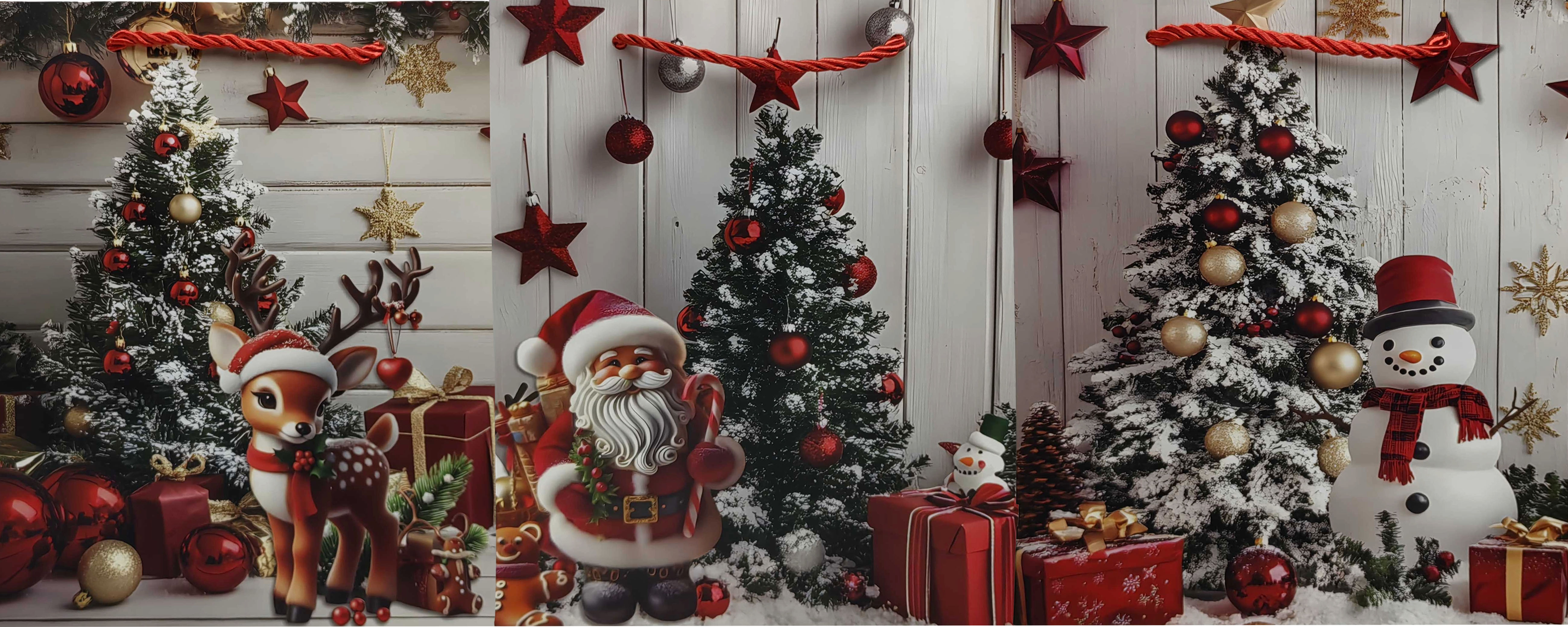 Пакет паперовий подарунковий Новорічний 33*25,5*12,5см, 230г/м2 (вертикальн.)