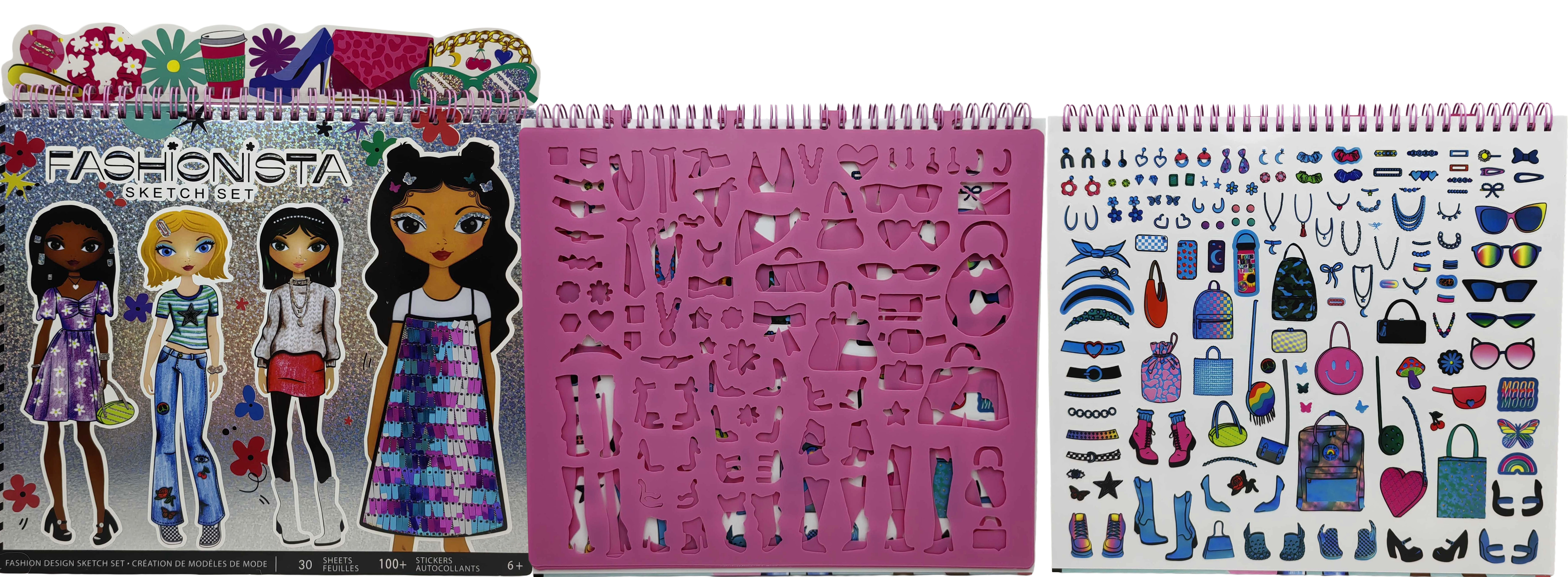 Набір для творчості- 30арк.розмальовка,4 арк.трафарети , 1арк.наклейки  