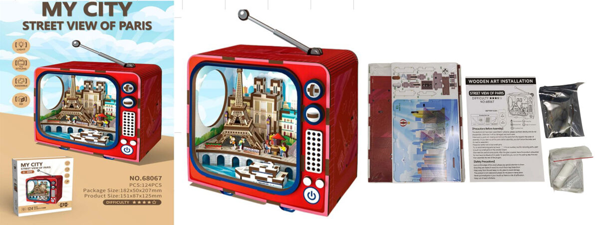 Пазл дерев'яний 3D з підсвічуванням 100 деталей 