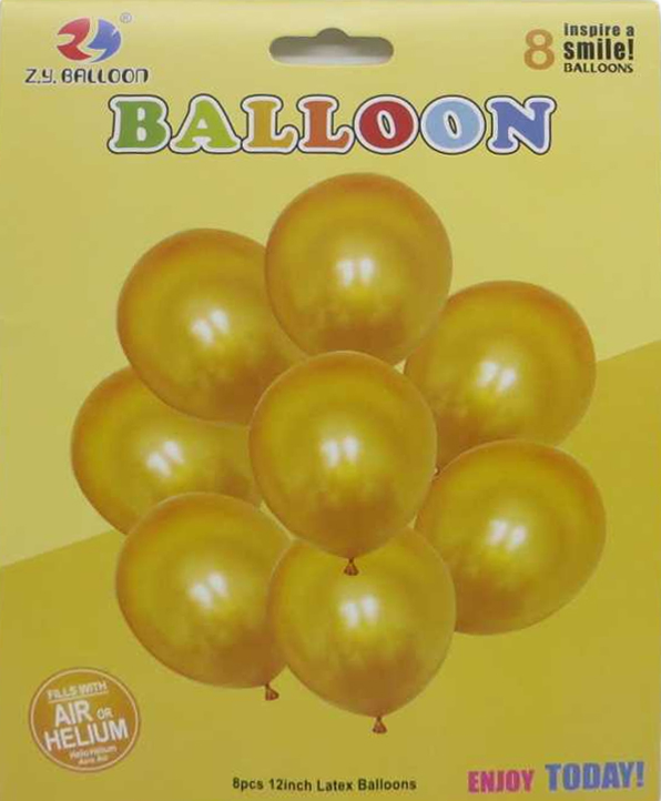 Кулі повітряні латексні 30см золоті набір 8шт.