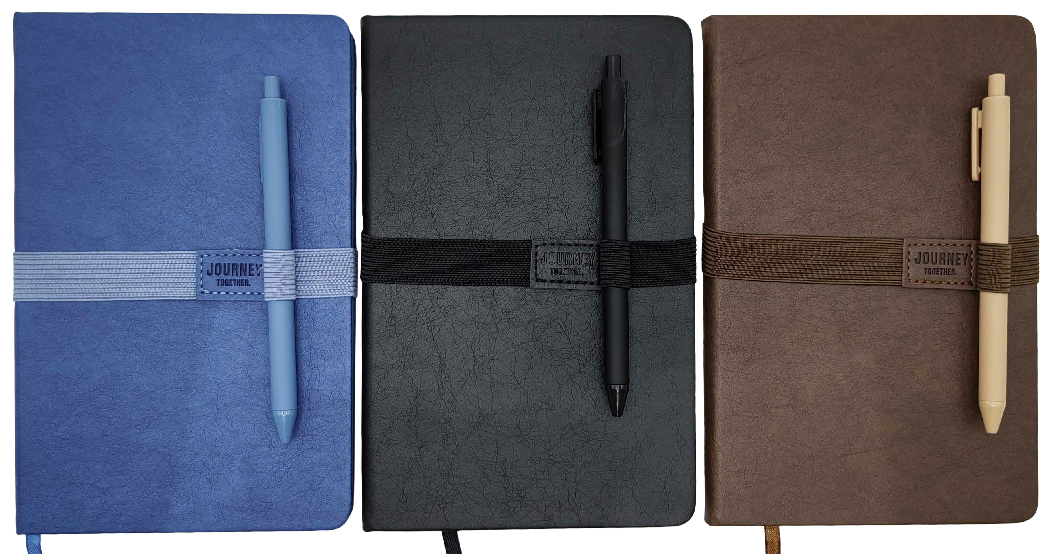 Блокнот на гумці з ручкою кульков. А5/80арк.,шкір/зам, 80г/м2,клітина