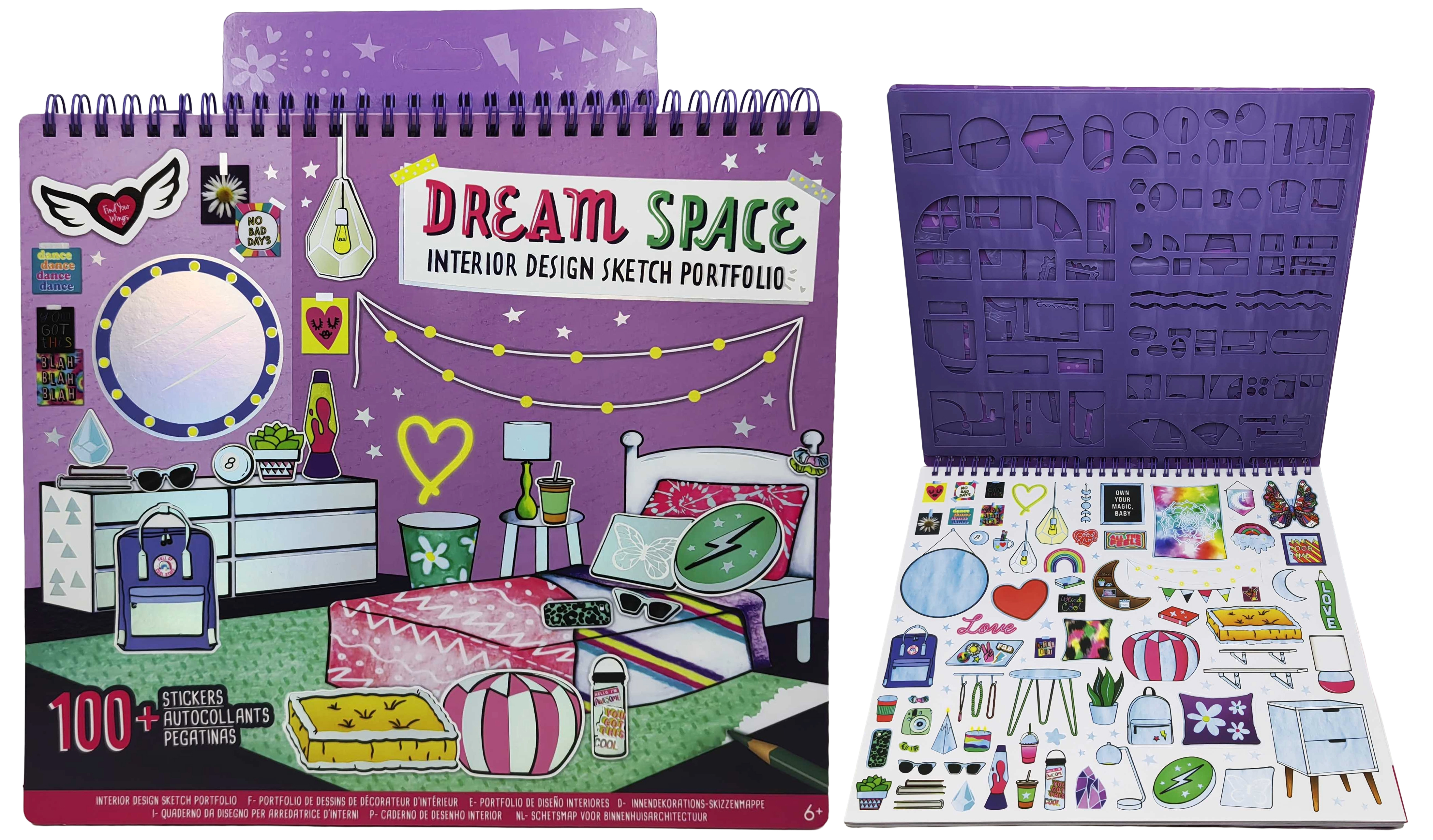 Набір для творчості- 40арк.розмальовка,5арк.трафарети,1арк.наклейки ,4арк.кольор.