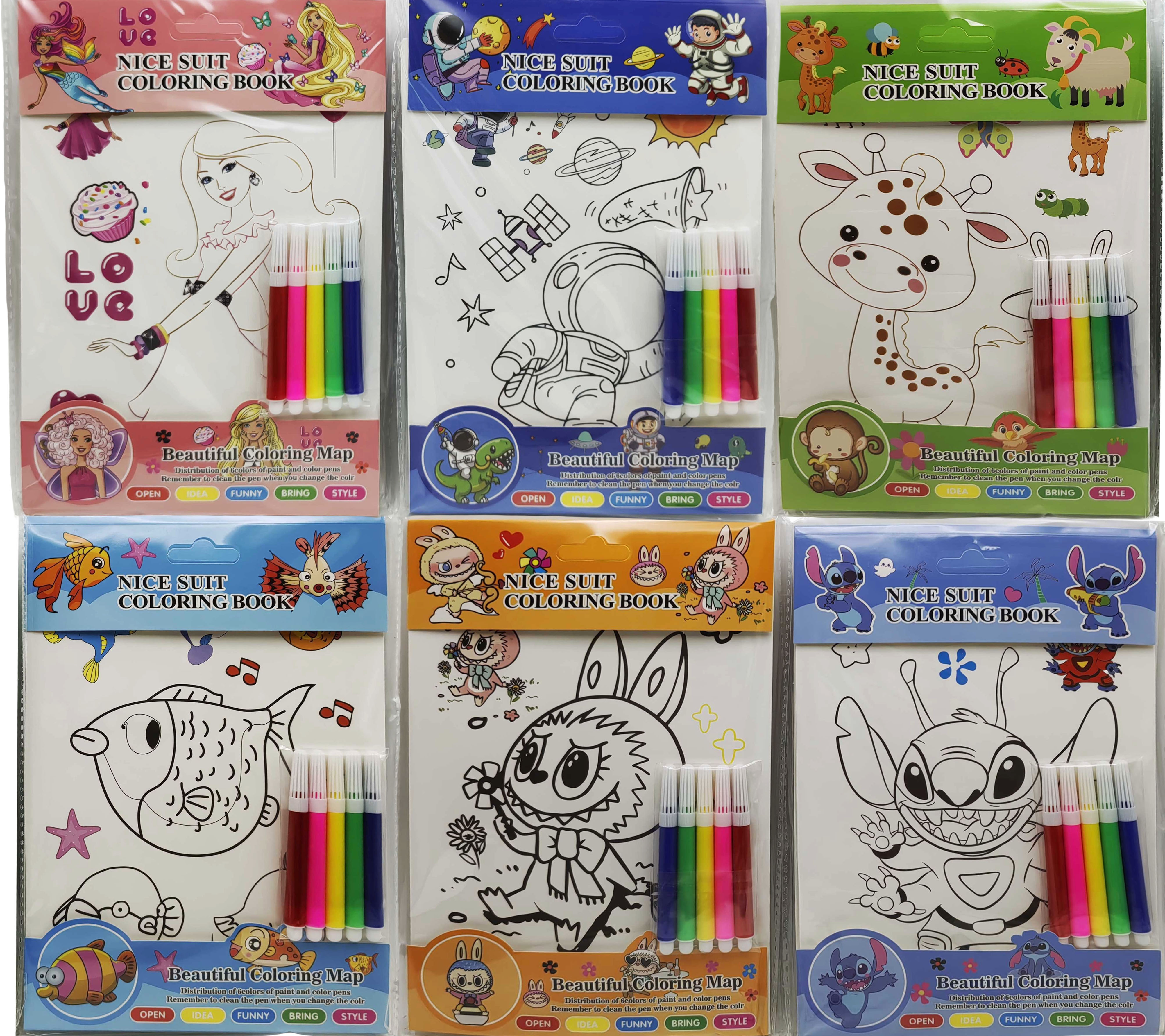 Набір для творчості- Розмальовка 6арк., фломастери 5кол._16*21см