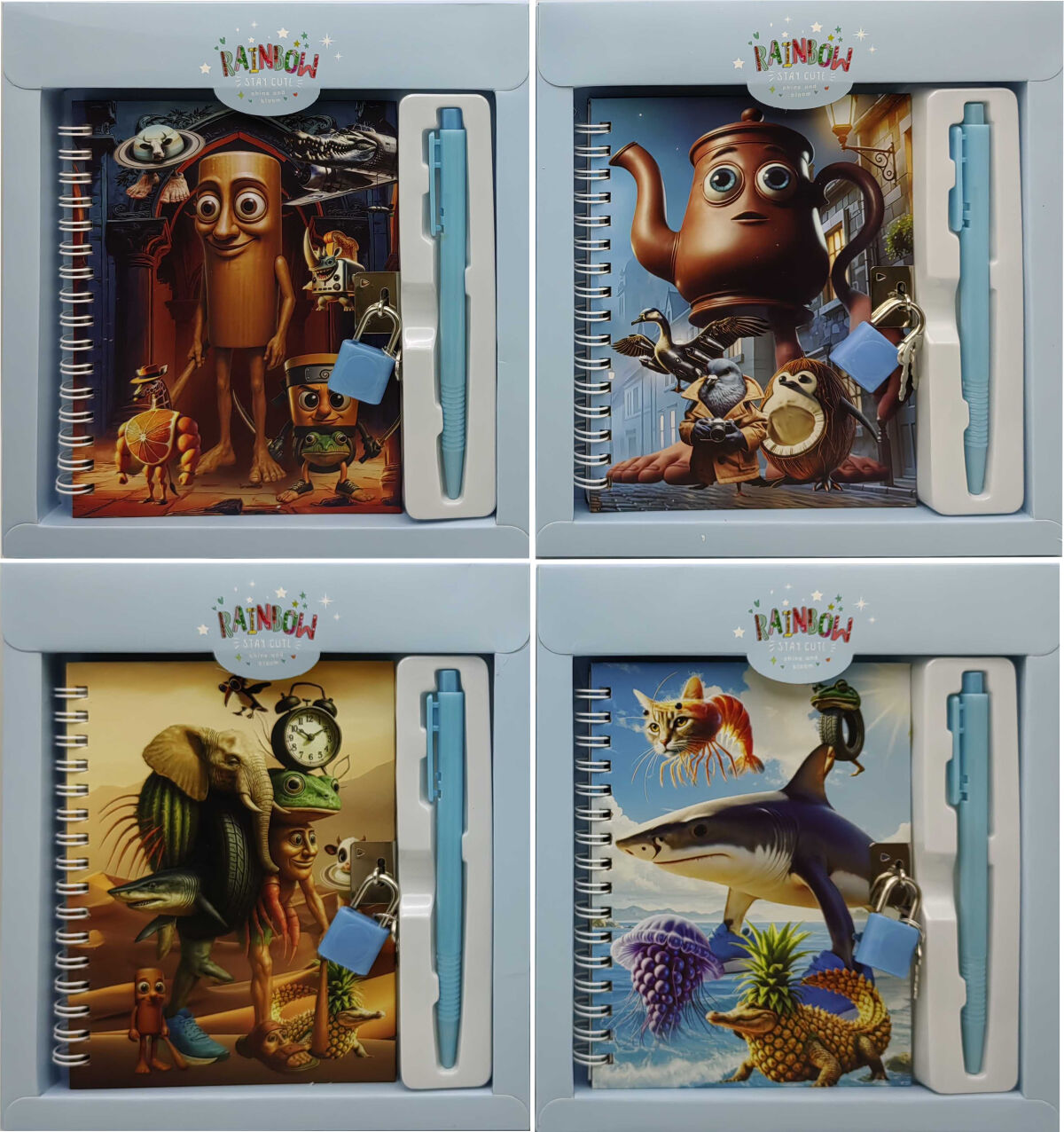 Блокнот на замочці мет.11*15см + ручка кулькова 