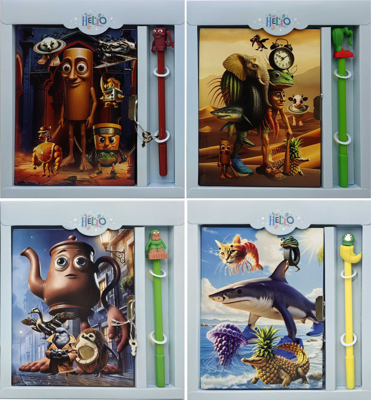 Блокнот на замочці мет.13*18см+руч.кулькова 