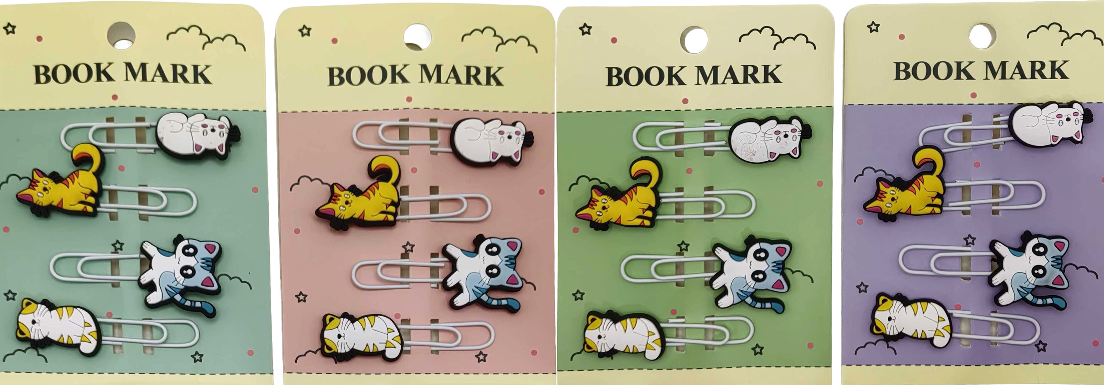 Закладка-скріпка для книг силіконова 4шт. 