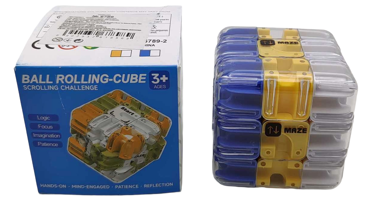 Кубик-лабіринт із кульками, головоломка, 6,9см