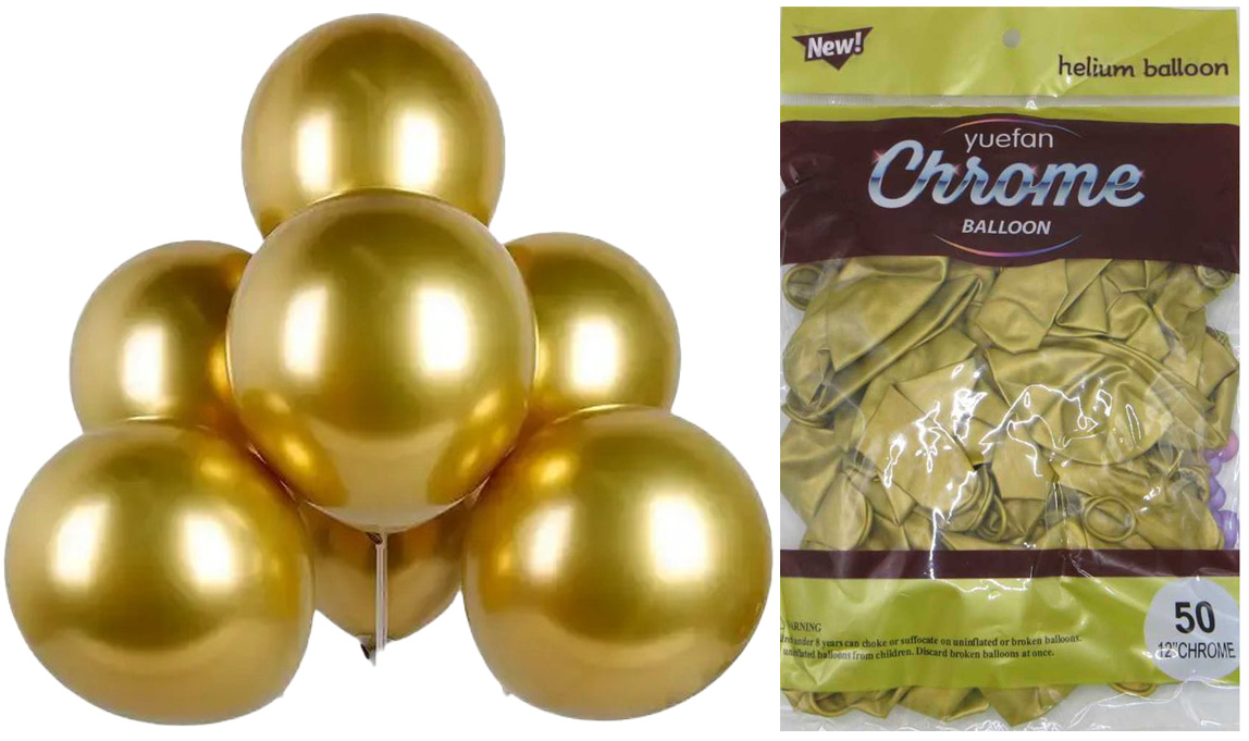 Кулі повітряні латексні 30см металік золото набір 50шт.