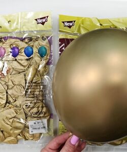 Фото 1 Кулі повітряні латексні 30см металік золото набір 50шт.