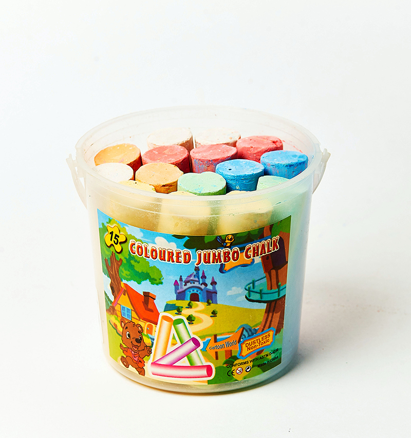 Мел,мелки .цветные Jumbo 15шт.в ведерке
