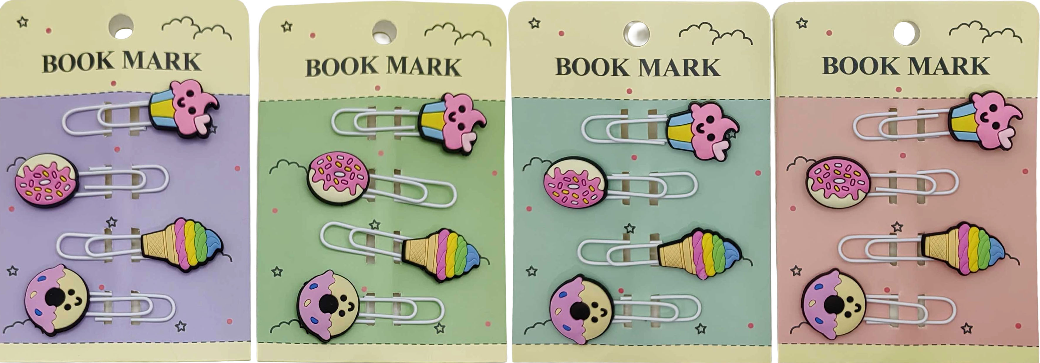 Закладка-скріпка для книг силіконова 4шт. 