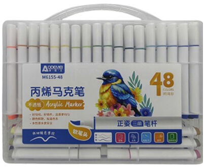 Маркер з м'яким пензлем 48кол.Aodemei 