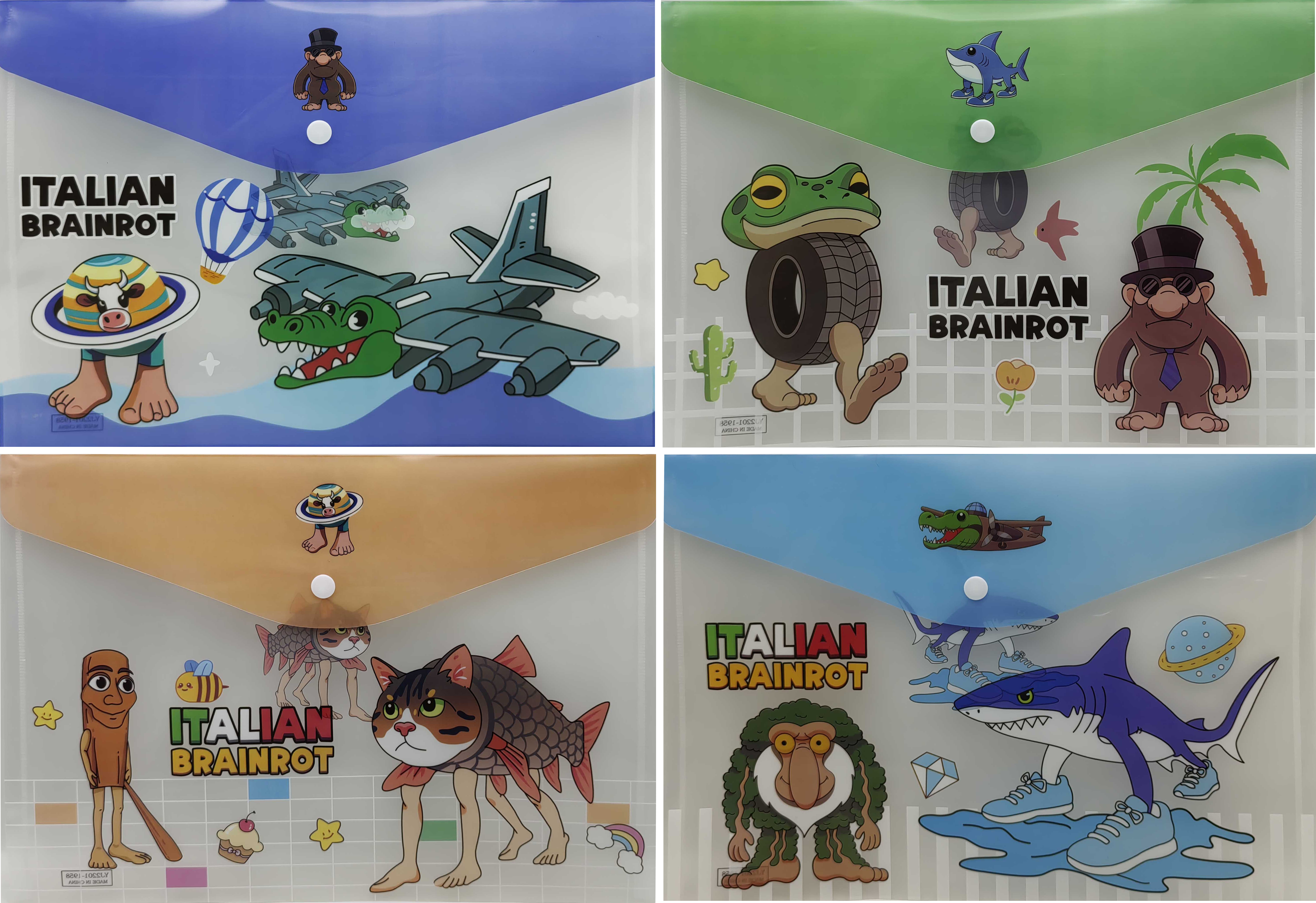 Папка-конверт на кнопке А4+ 18мкм 