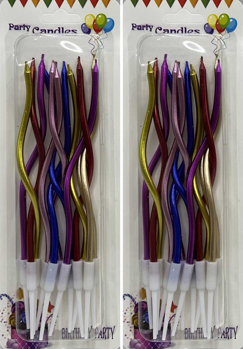 Свічка для торта спіралька кольорова 16см 12шт.