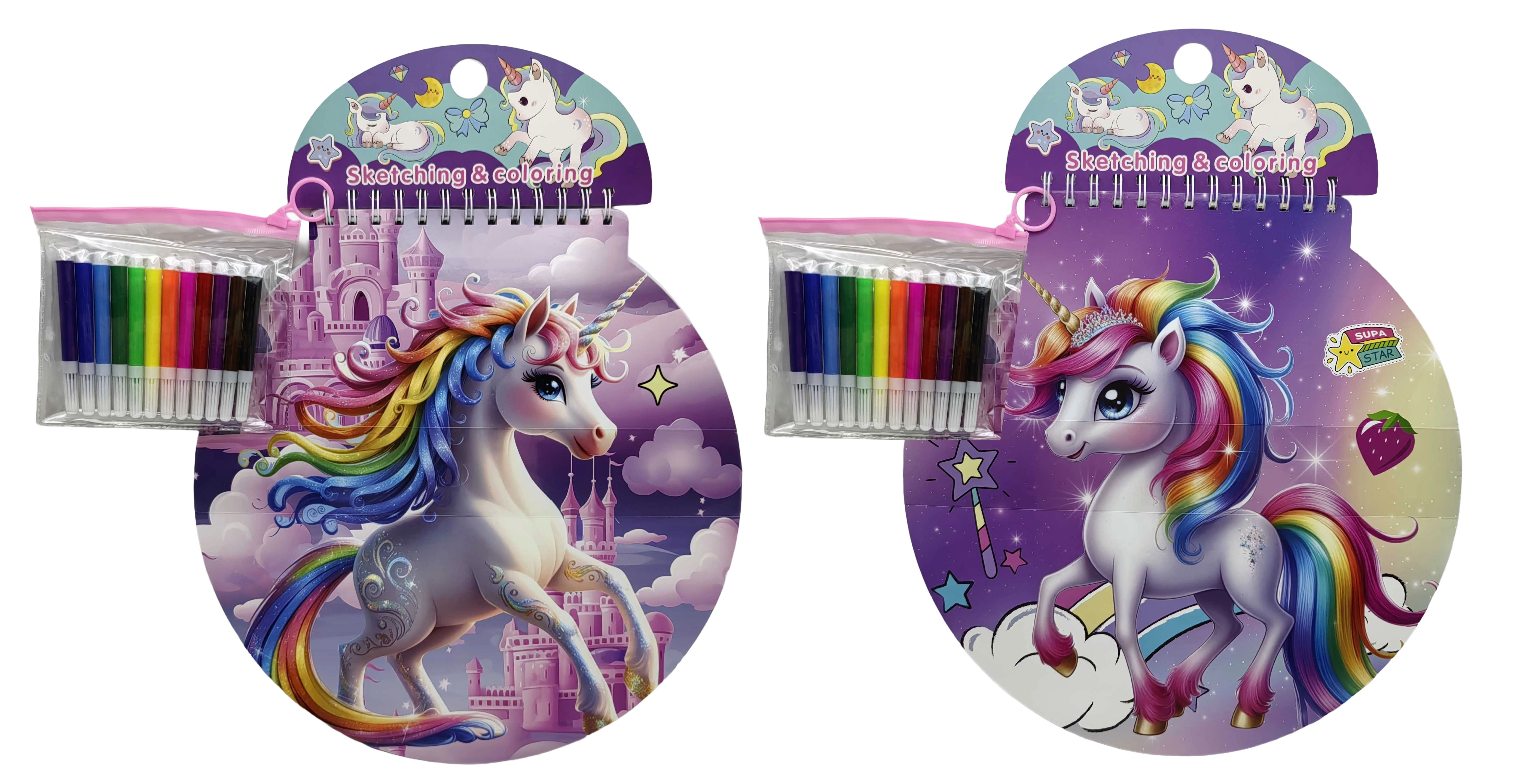 Альбом для творчості 48арк.розмальовки+наклейки+фломастери 12кол. 