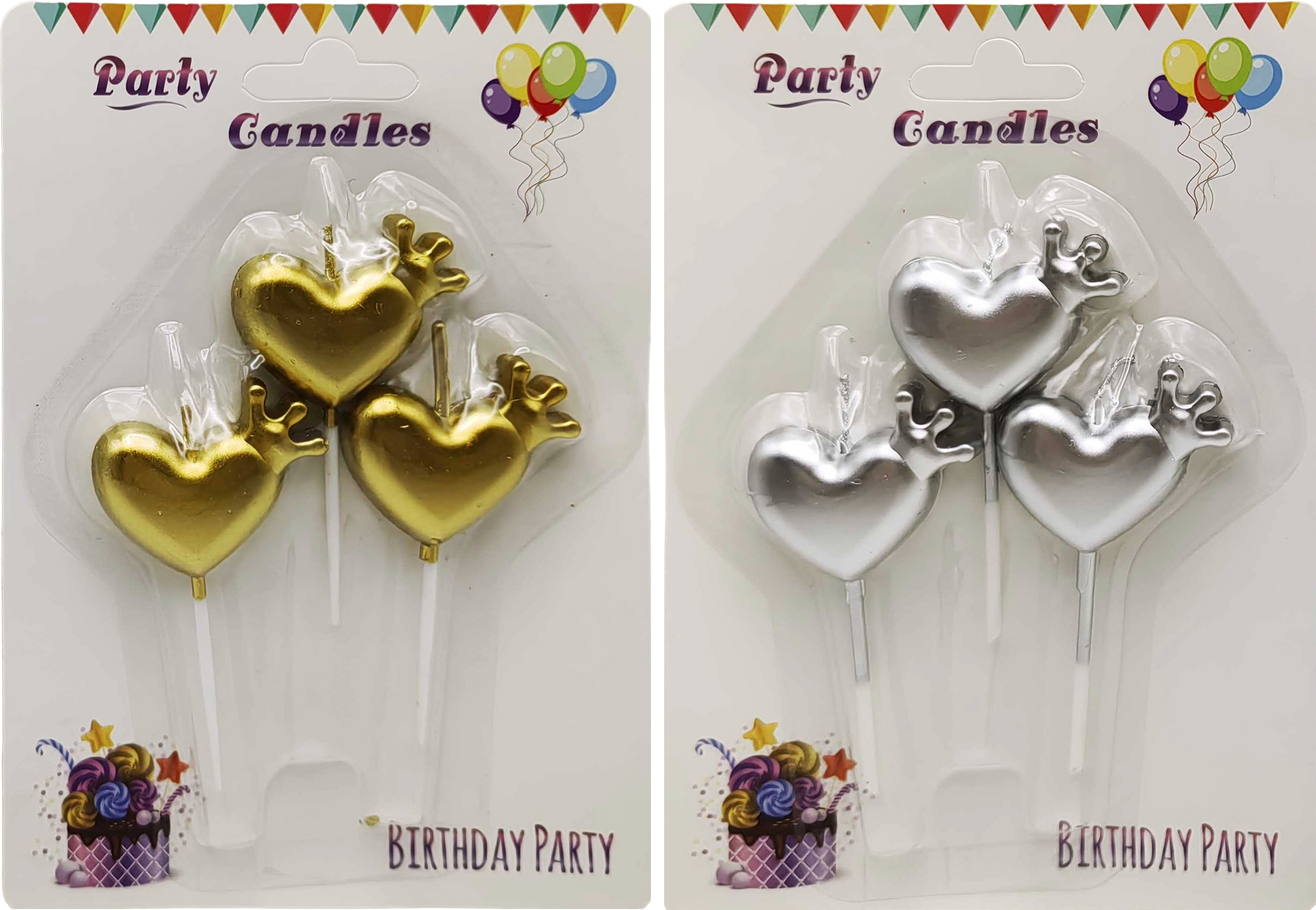 Свічки в наборі 3шт.*4см. золото,срібло