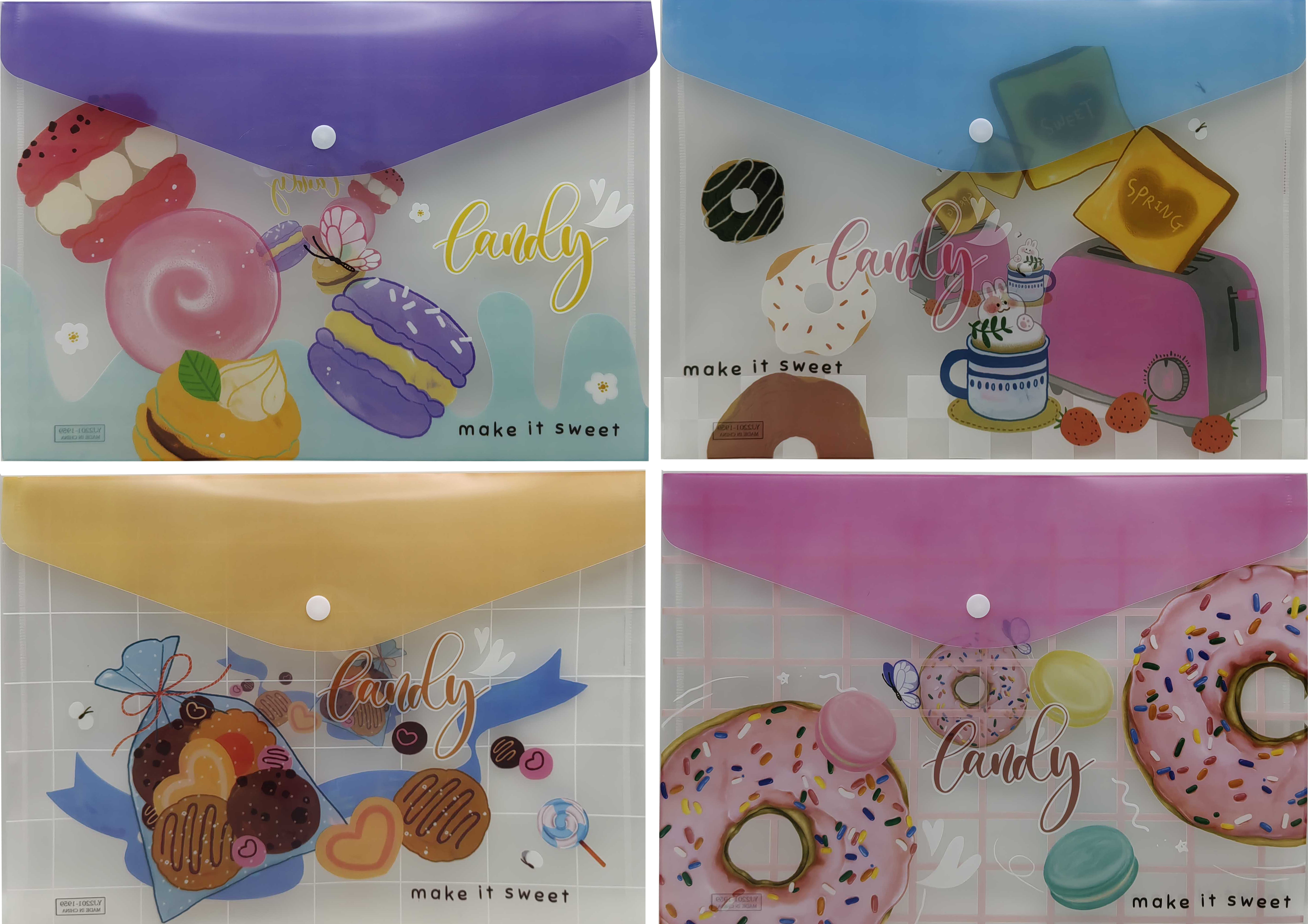 Папка-конверт на кнопке А4+ 18мкм 